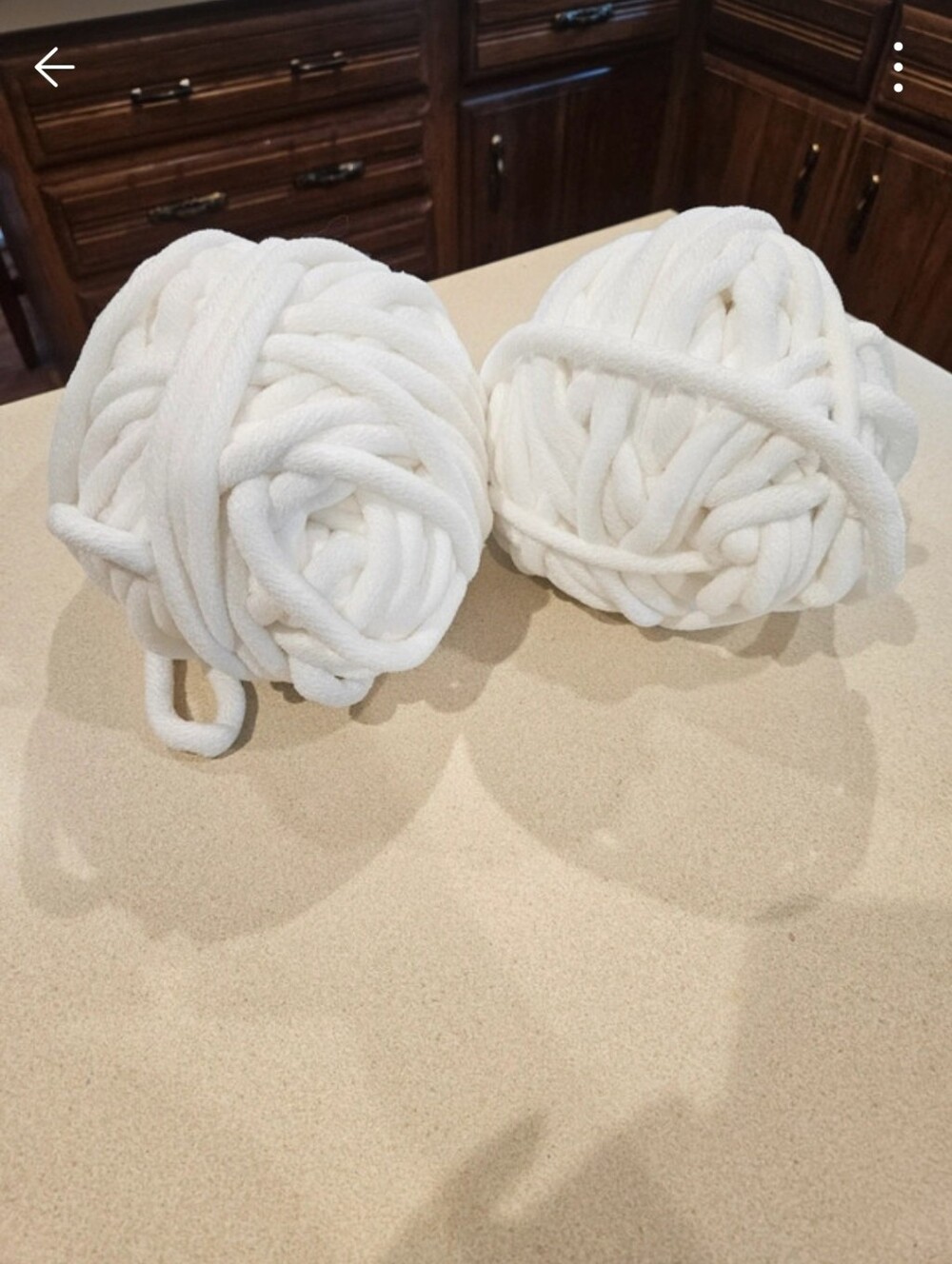 Soft White Chenille Yarn